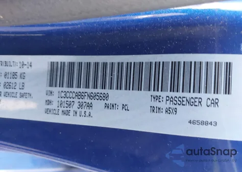 2015 Chrysler 200 Limited from USA, damaged, VIN 1C3CCCAB6FN605680